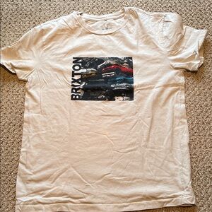 Brixton Off-White Graphic Tee. Size small.